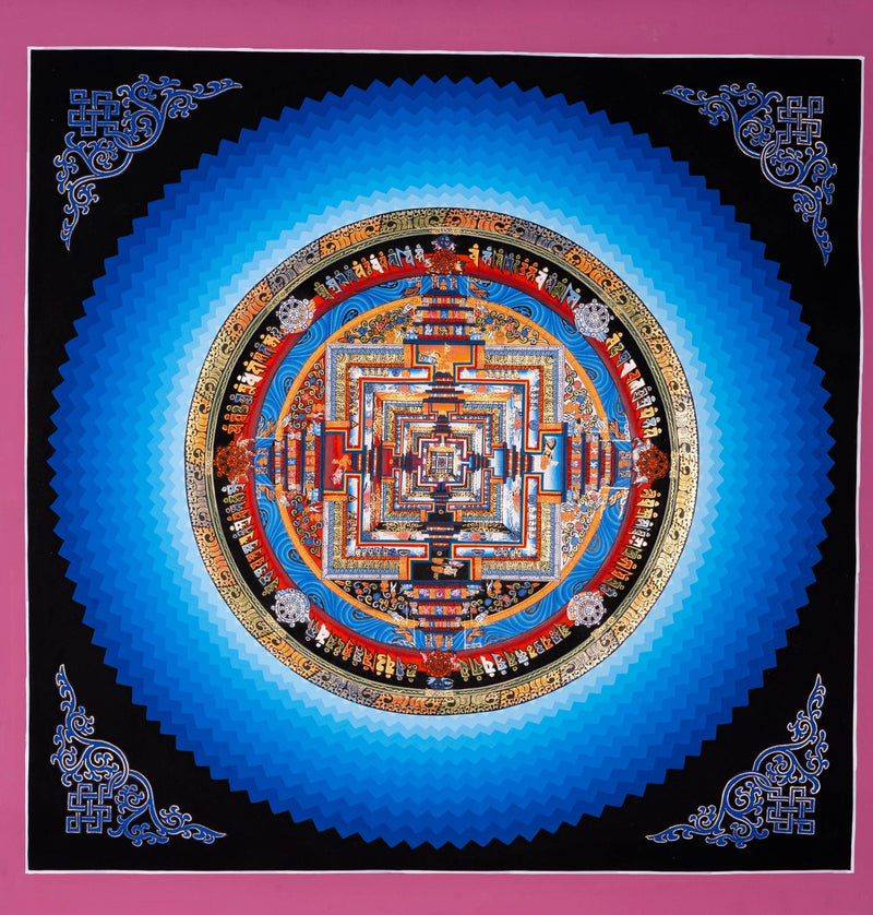 Lotus Kalachakra Mandala Thangka Painting - Himalayas Shop