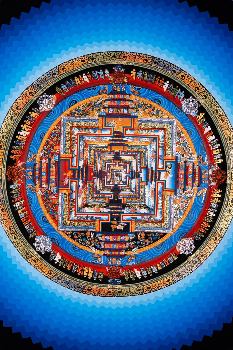 Lotus Kalachakra Mandala Thangka Painting - Himalayas Shop