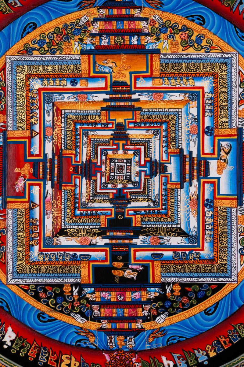 Lotus Kalachakra Mandala Thangka Painting - Himalayas Shop
