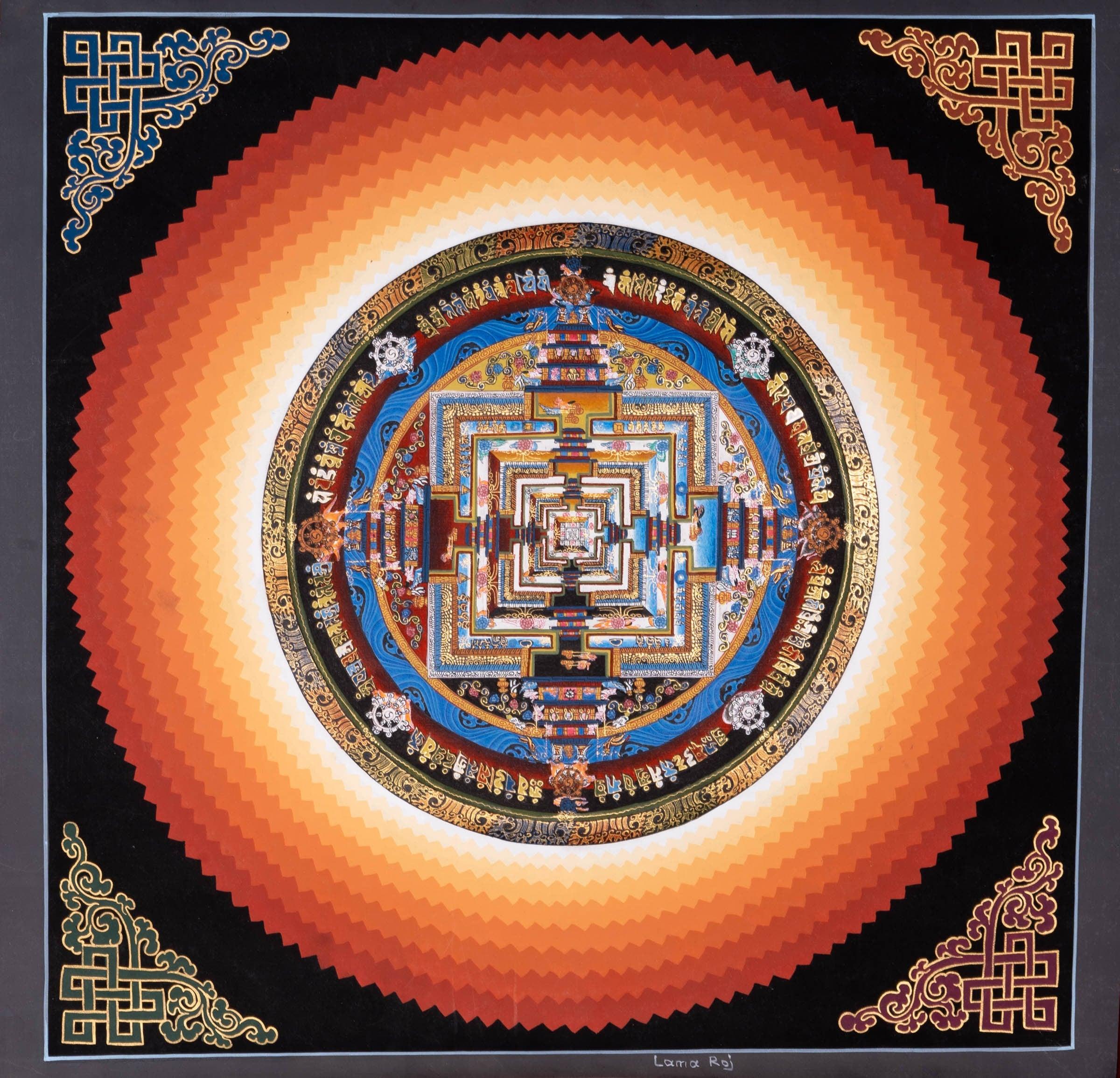 Lotus Kalachakra Mandala Thangka Art - Buy Now