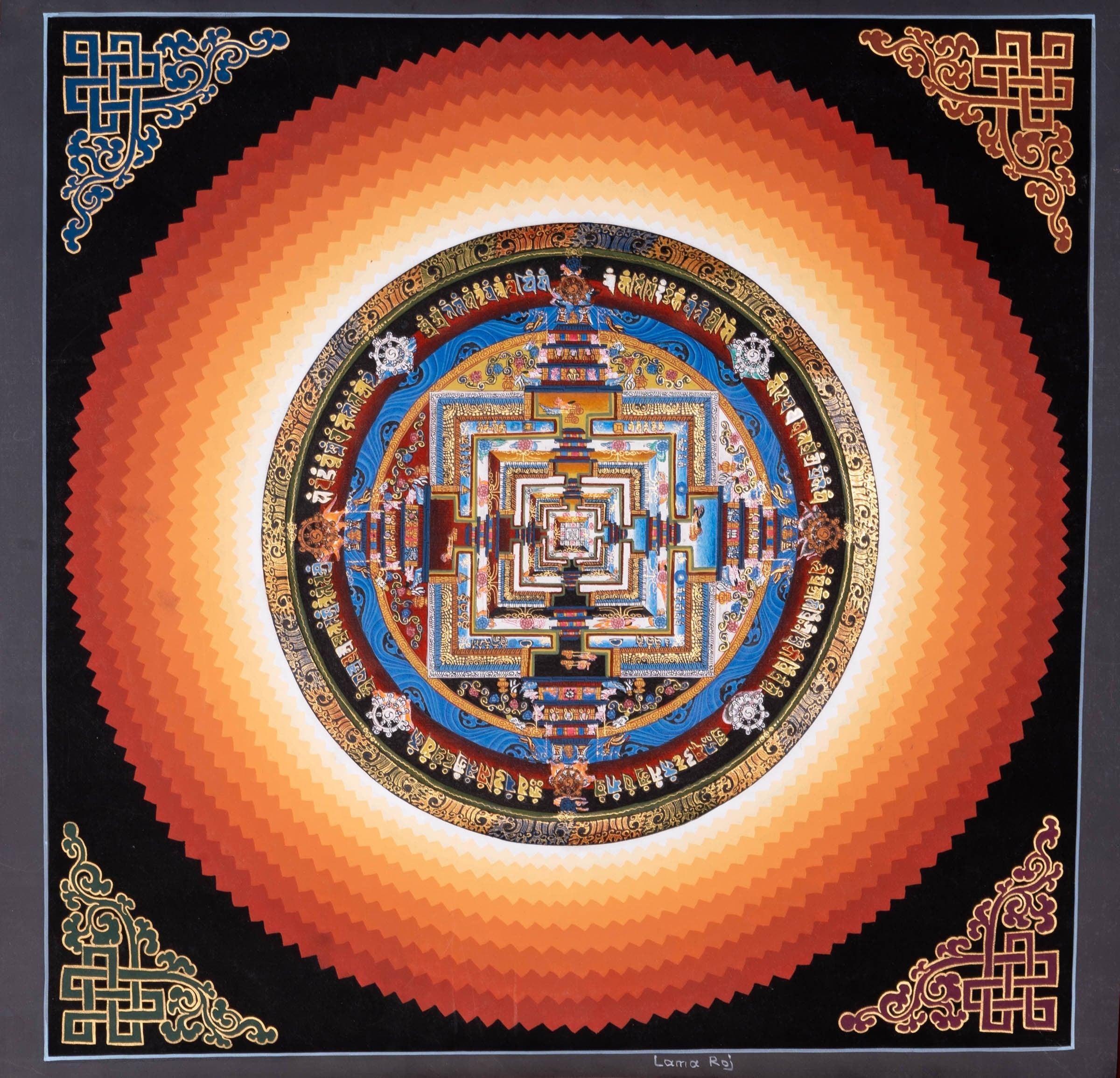 Lotus Kalachakra Mandala Thangka Art - Himalayas Shop