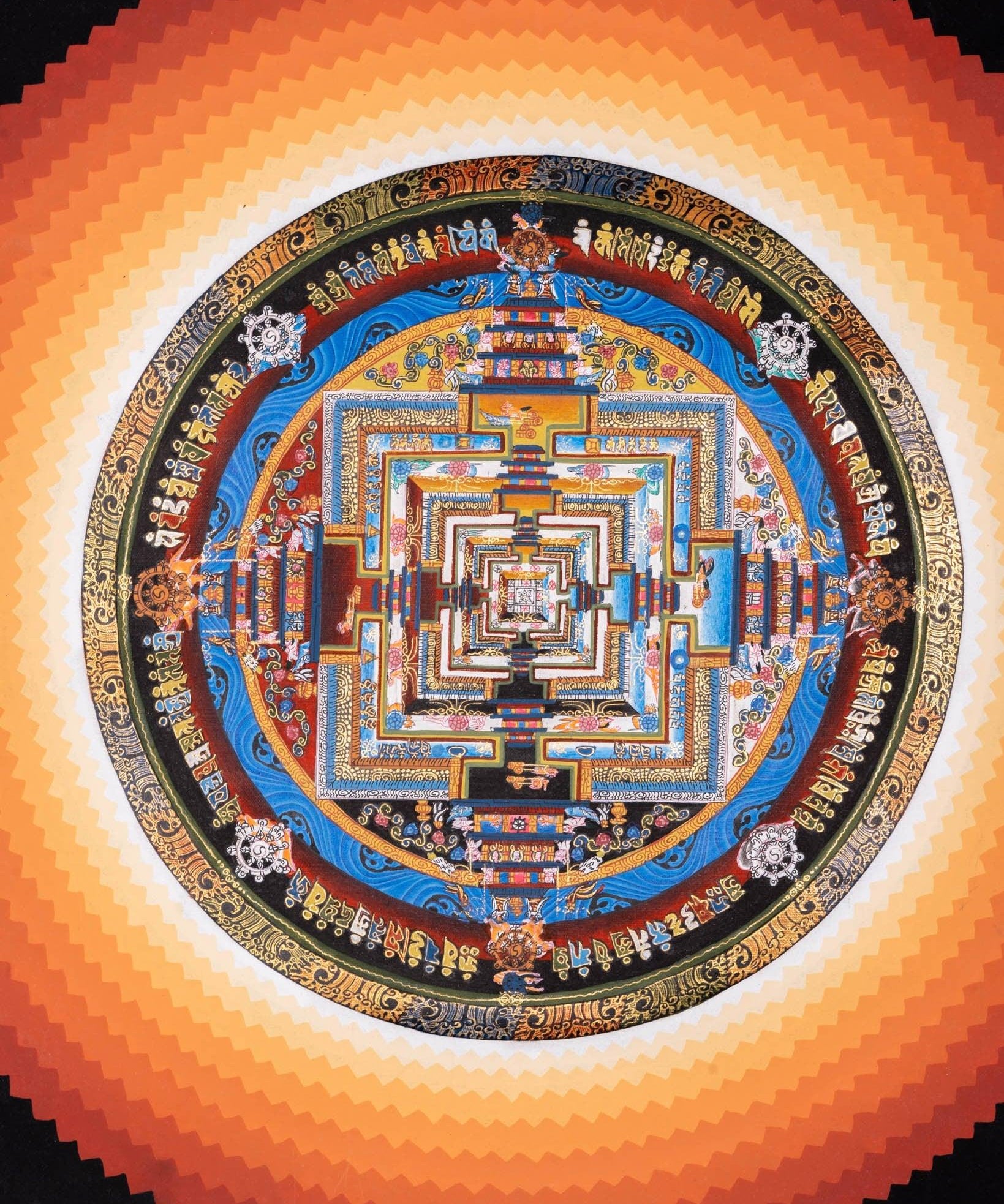 Lotus Kalachakra Mandala Thangka Art - Himalayas Shop