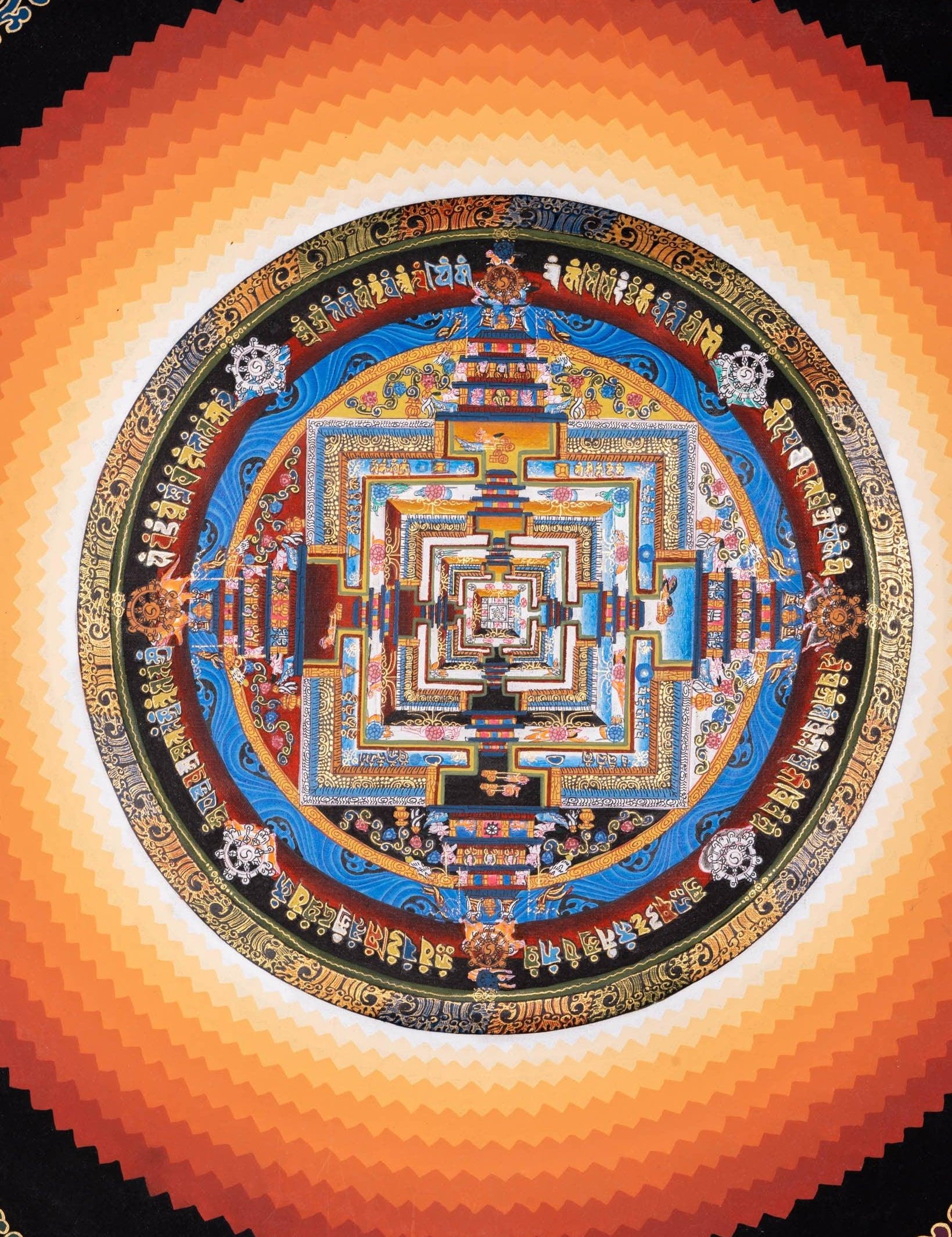 Lotus Kalachakra Mandala Thangka Art - Himalayas Shop