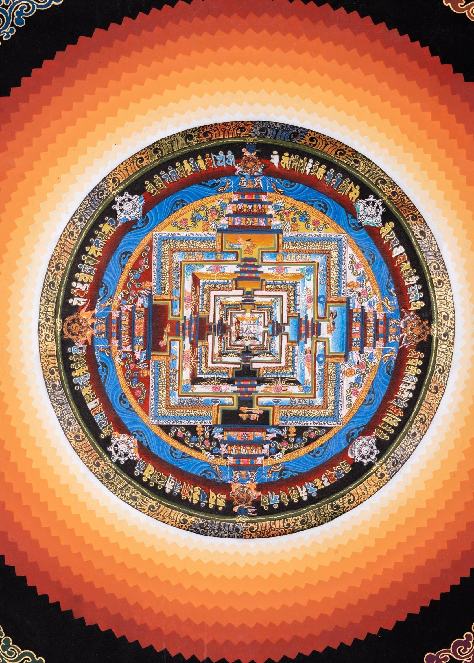 Lotus Kalachakra Mandala Thangka Art - Himalayas Shop