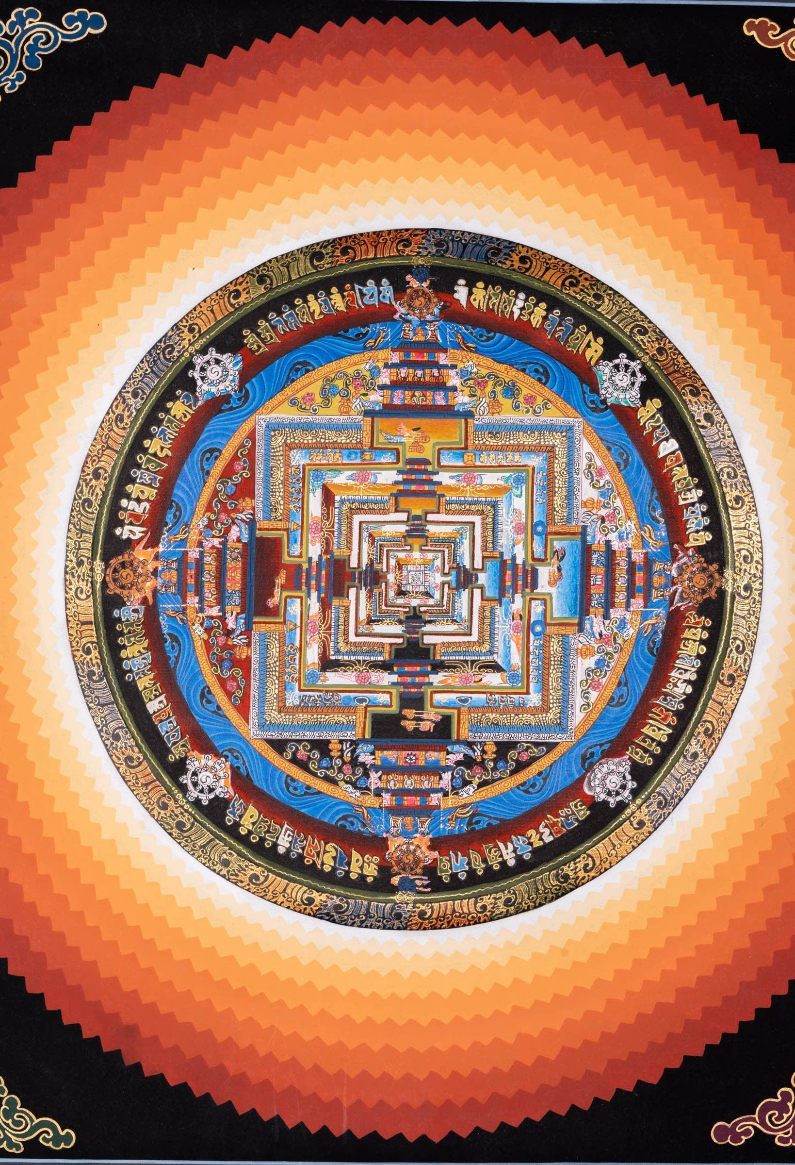 Lotus Kalachakra Mandala Thangka Art - Himalayas Shop