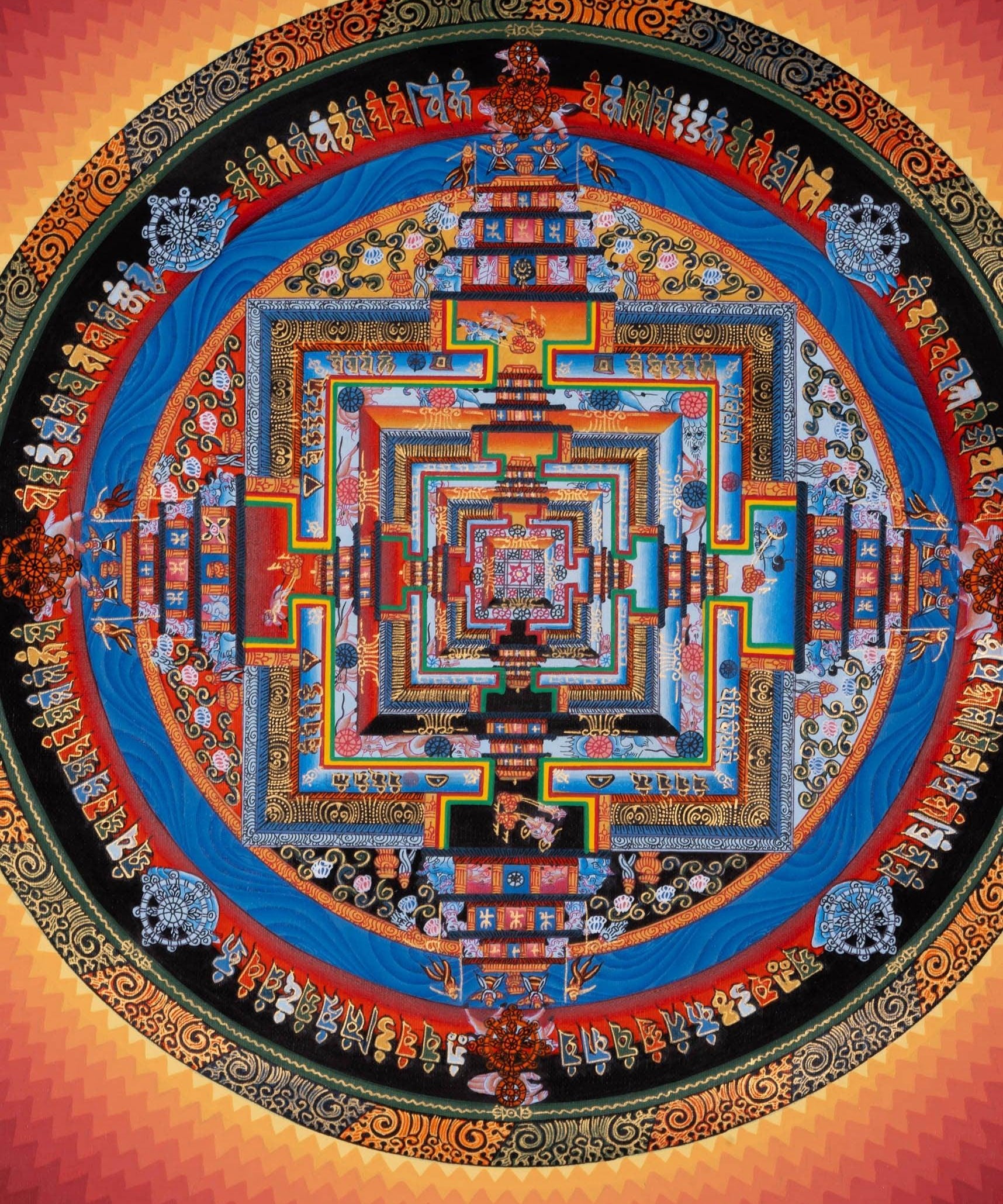 Lotus Kalachakra Mandala Thangka - Himalayas Shop