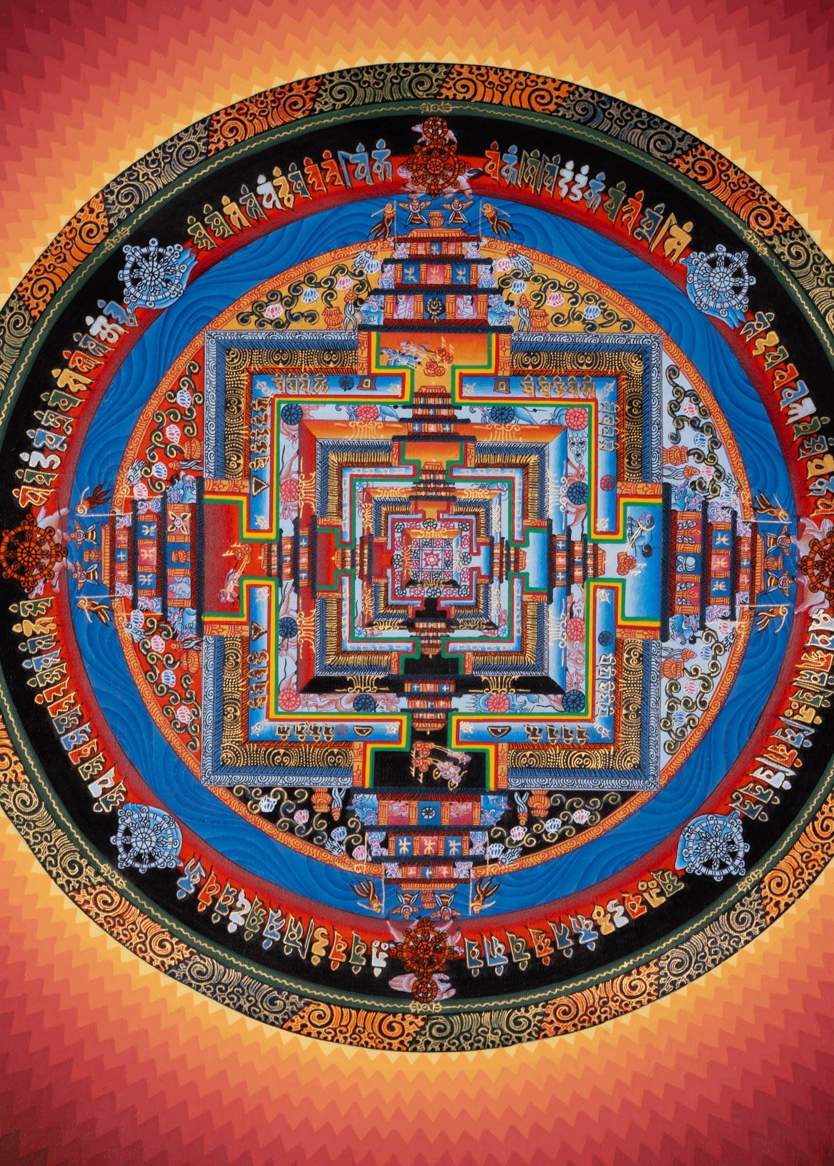 Lotus Kalachakra Mandala Thangka - Himalayas Shop