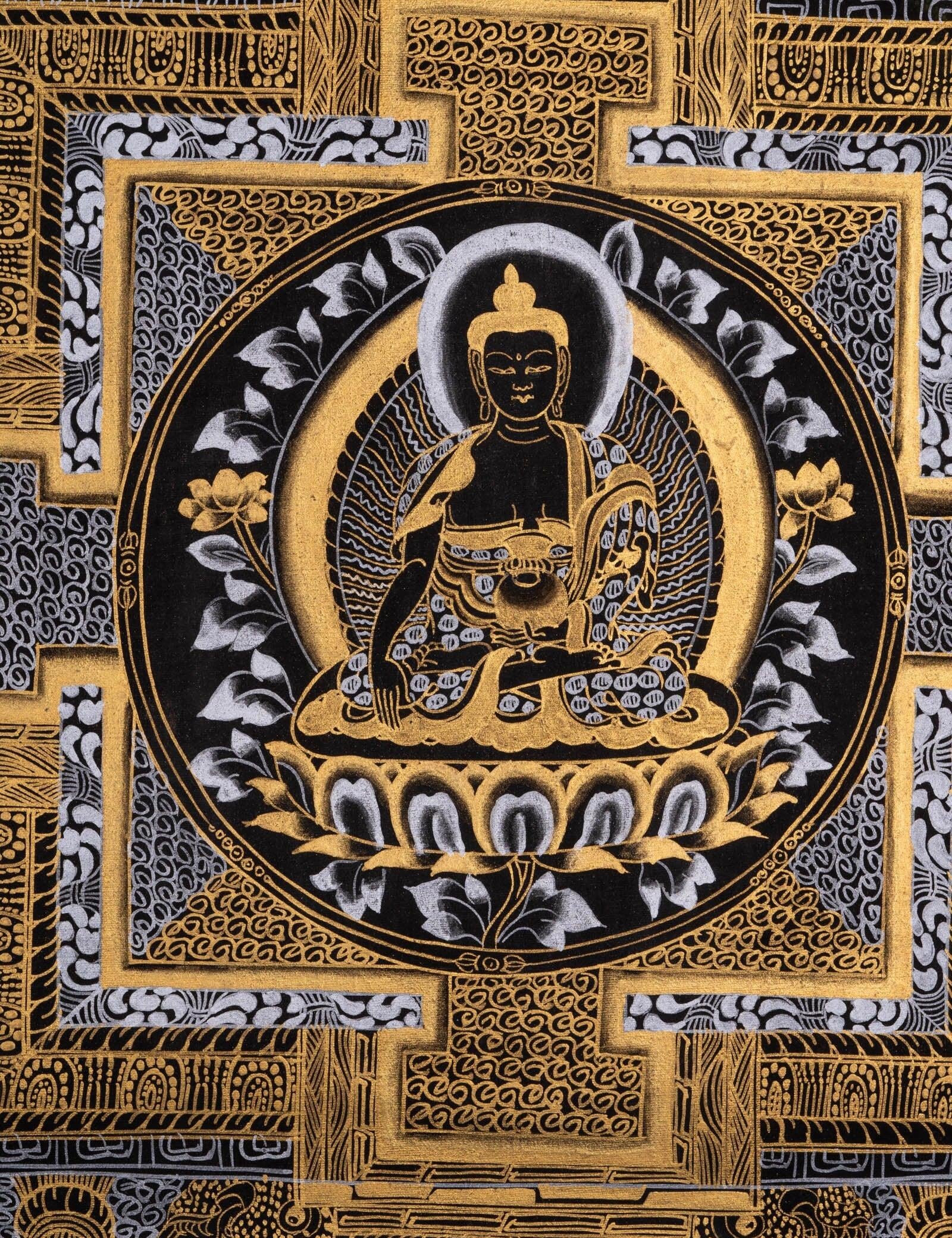 Shakyamuni Buddha Mandala Thangka Painting - Himalayas Shop