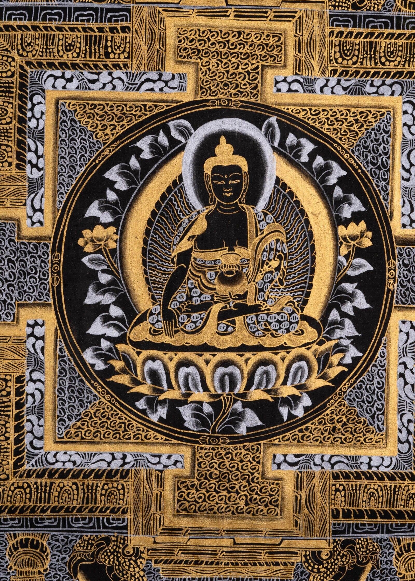 Shakyamuni Buddha Mandala Thangka Painting - Himalayas Shop