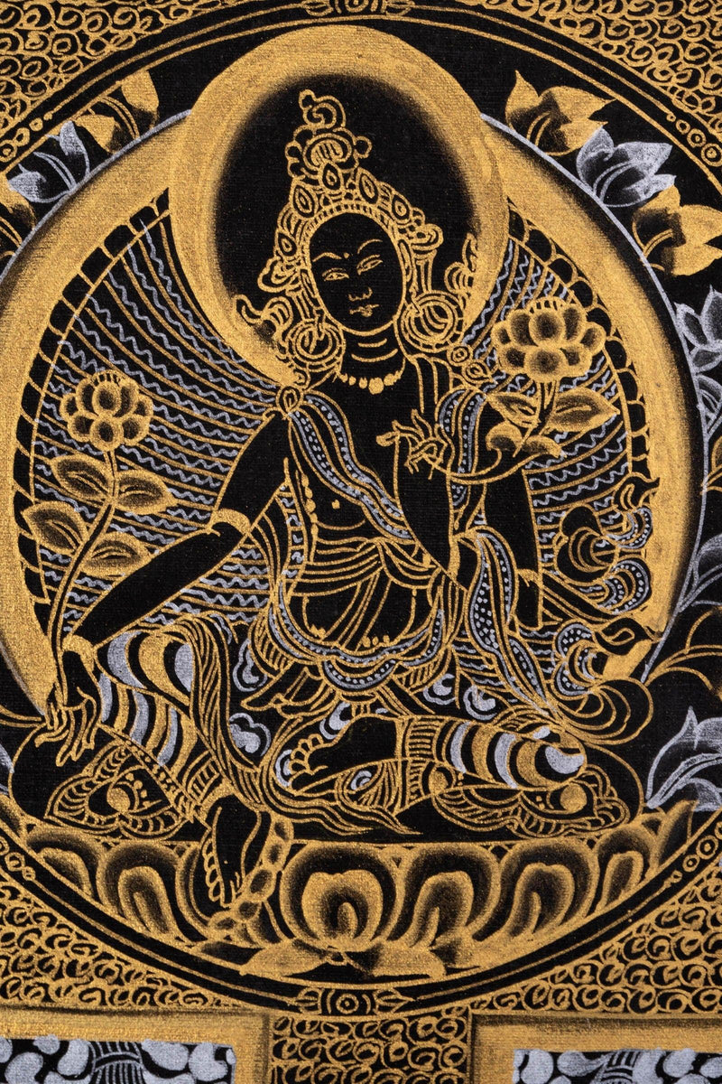 Green Tara Mandala Thangka painting - Himalayas Shop