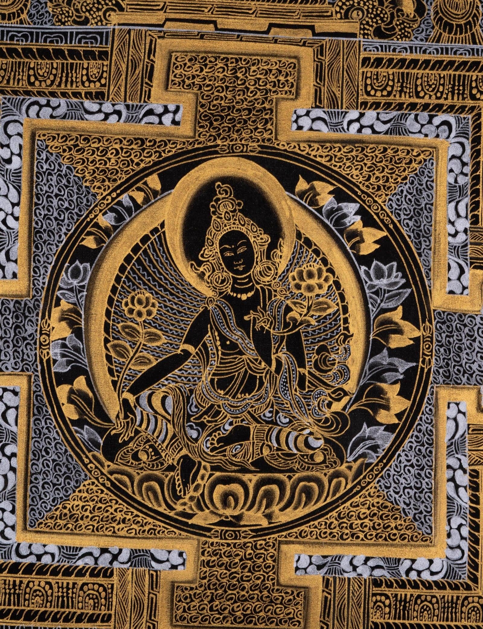 Green Tara Mandala Thangka painting - Himalayas Shop
