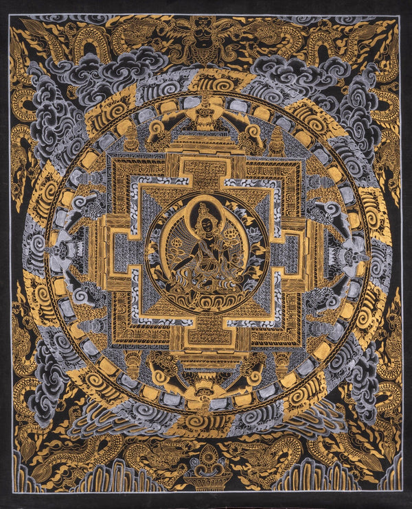 Green Tara Mandala Thangka painting - Himalayas Shop