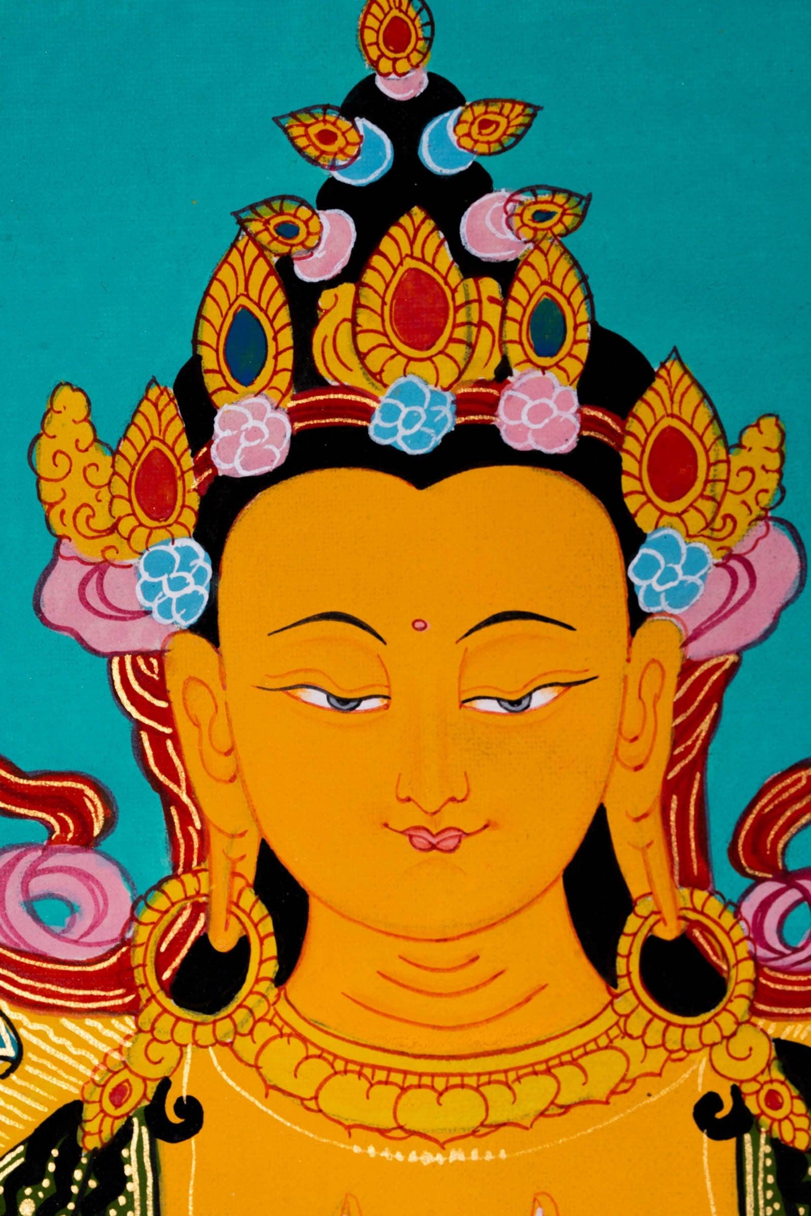 Genuine Thangka Painting of Maitreya Buddha - Himalayas Shop