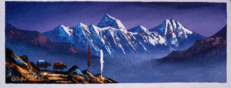 Mount Everest Oil Painting - Himalayas Shop