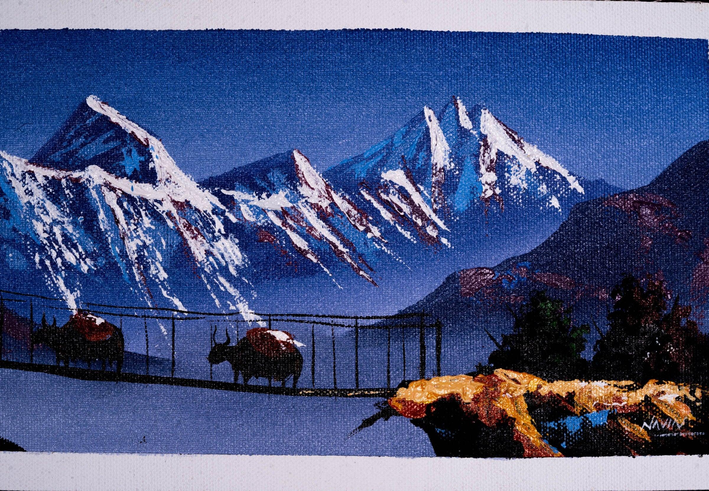 Oil Painting of Mount Everest - Himalayas Shop