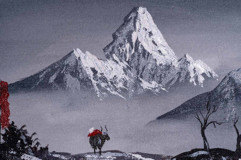 Mt. Ama Dablam Back View Oil Painting - Himalayas Shop