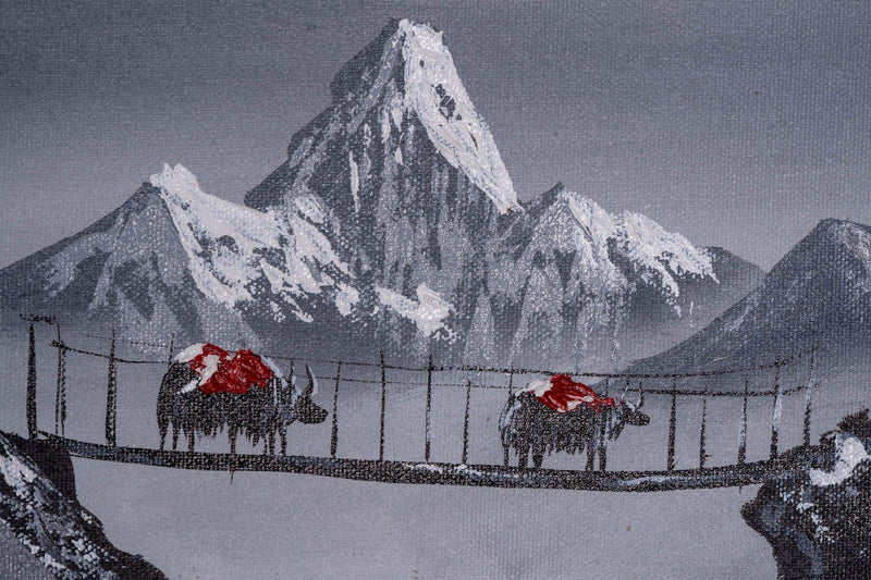 Everest with Ama Dablam - Oil Painting - Himalayas Shop
