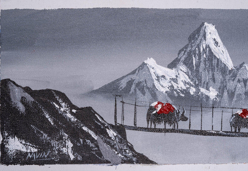 Everest with Ama Dablam - Oil Painting - Himalayas Shop