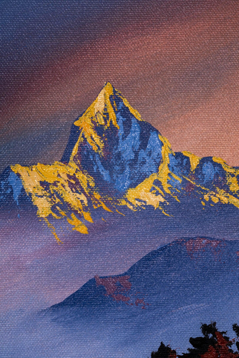 Mount Fishtail Oil Painting - Himalayas Shop