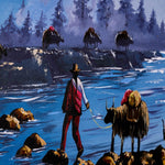 Mount Everest and Mt Ama Dublam Oil Painting - Himalayas Shop