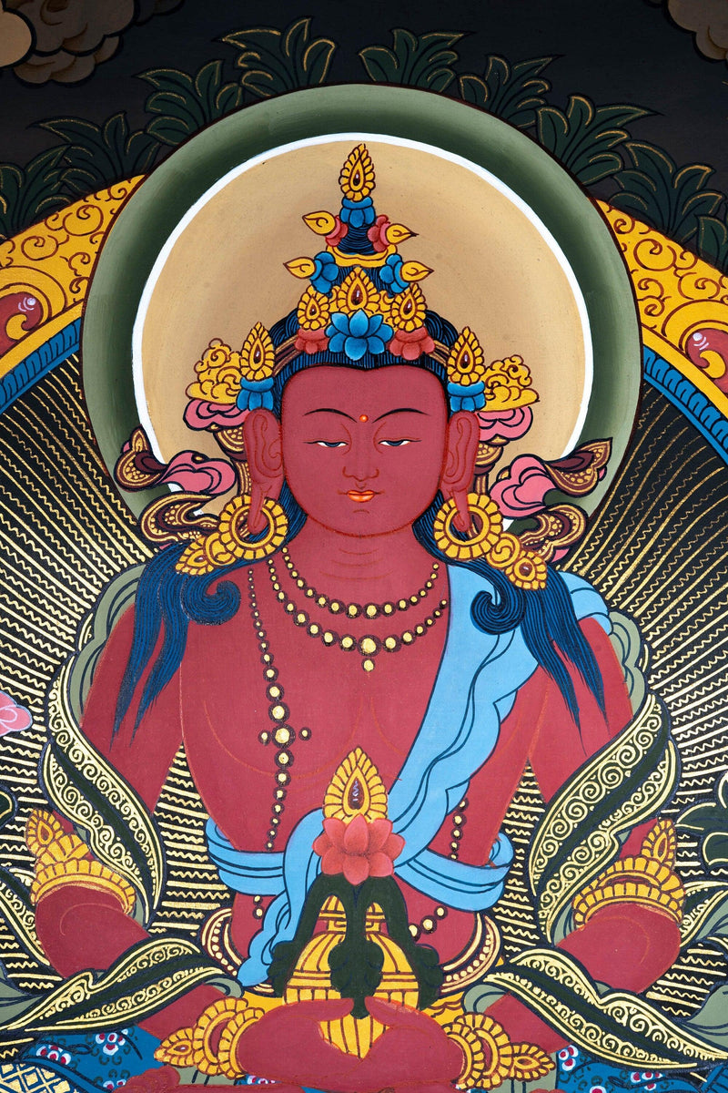 Amitabha Red Buddha of long life thangka painting