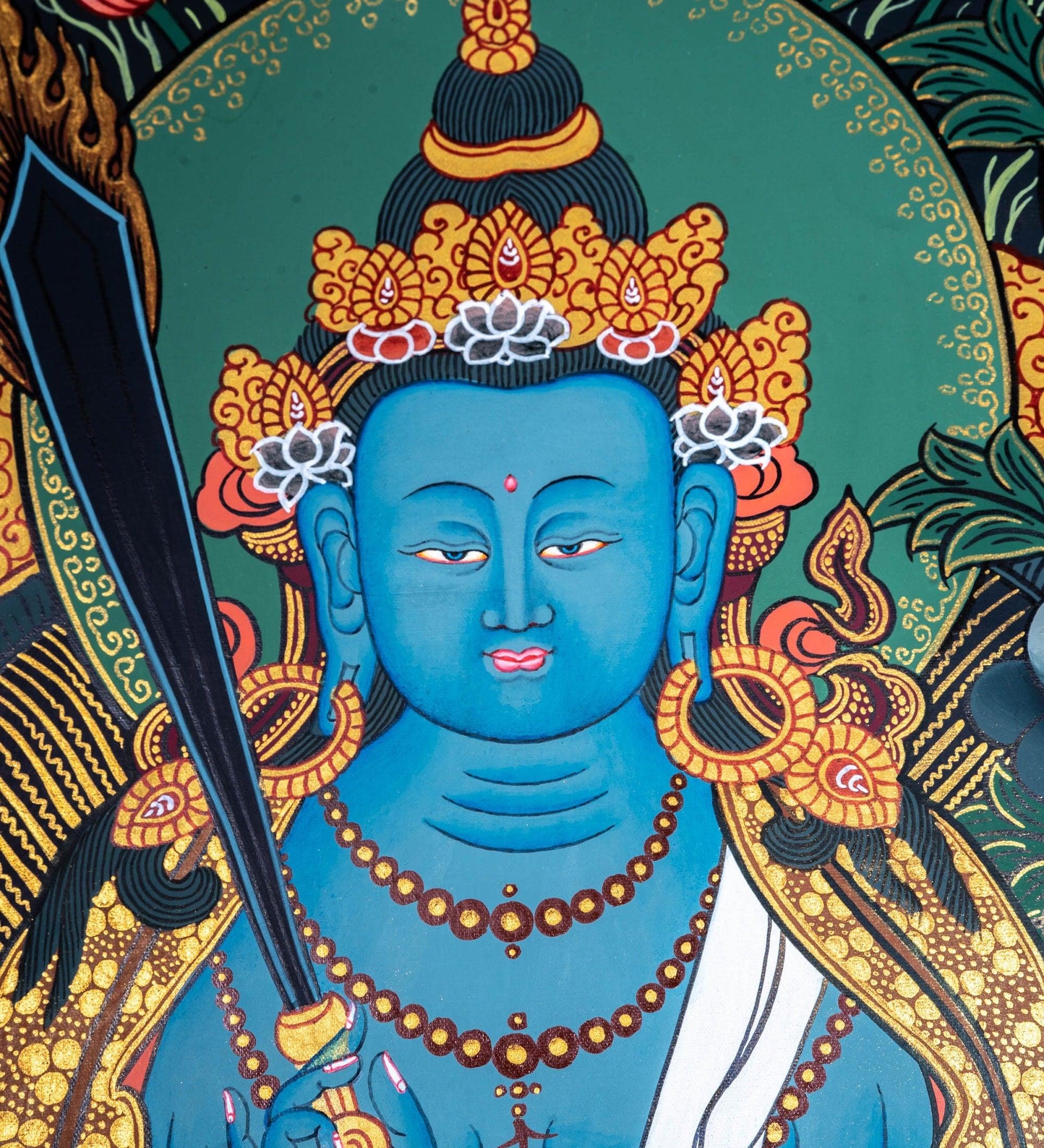 Blue healing medicine buddha chinses style