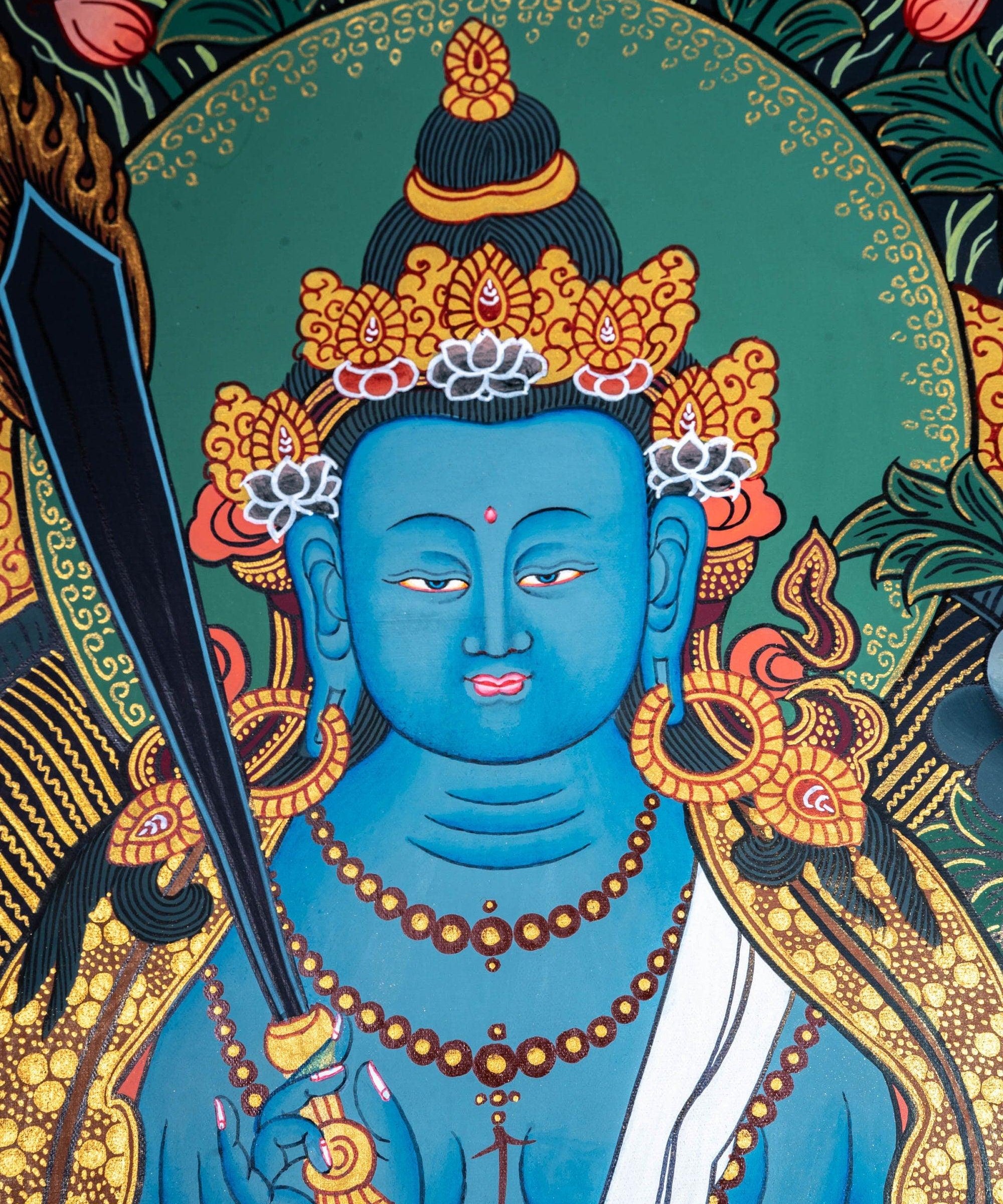 Blue healing medicine buddha chinses style