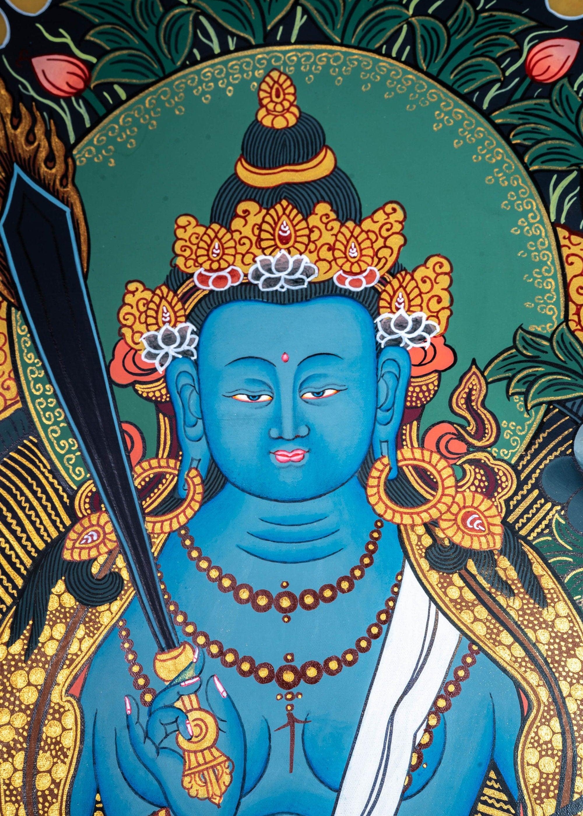 Blue healing medicine buddha chinses style