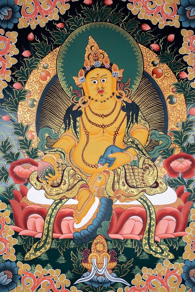 Zambala the fortune of wealth thangka painting