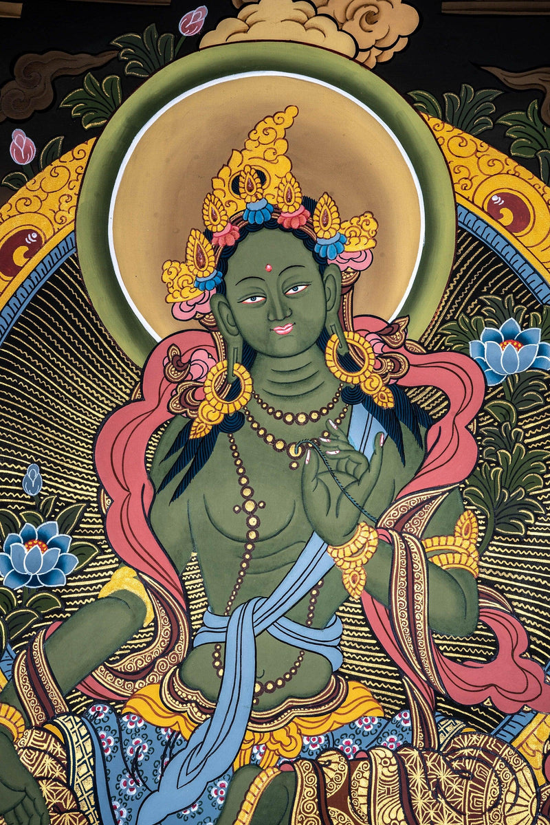 Tibetan Thangka Painting Green Tara at best price