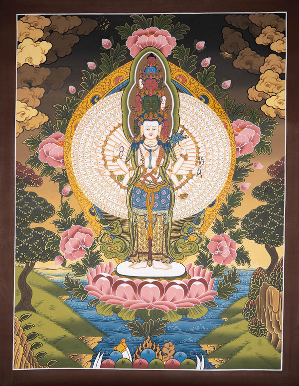 1000 Armed Avalokiteshvara Thangka Painting -  Best handpainted thangka painting - HimalayasShop