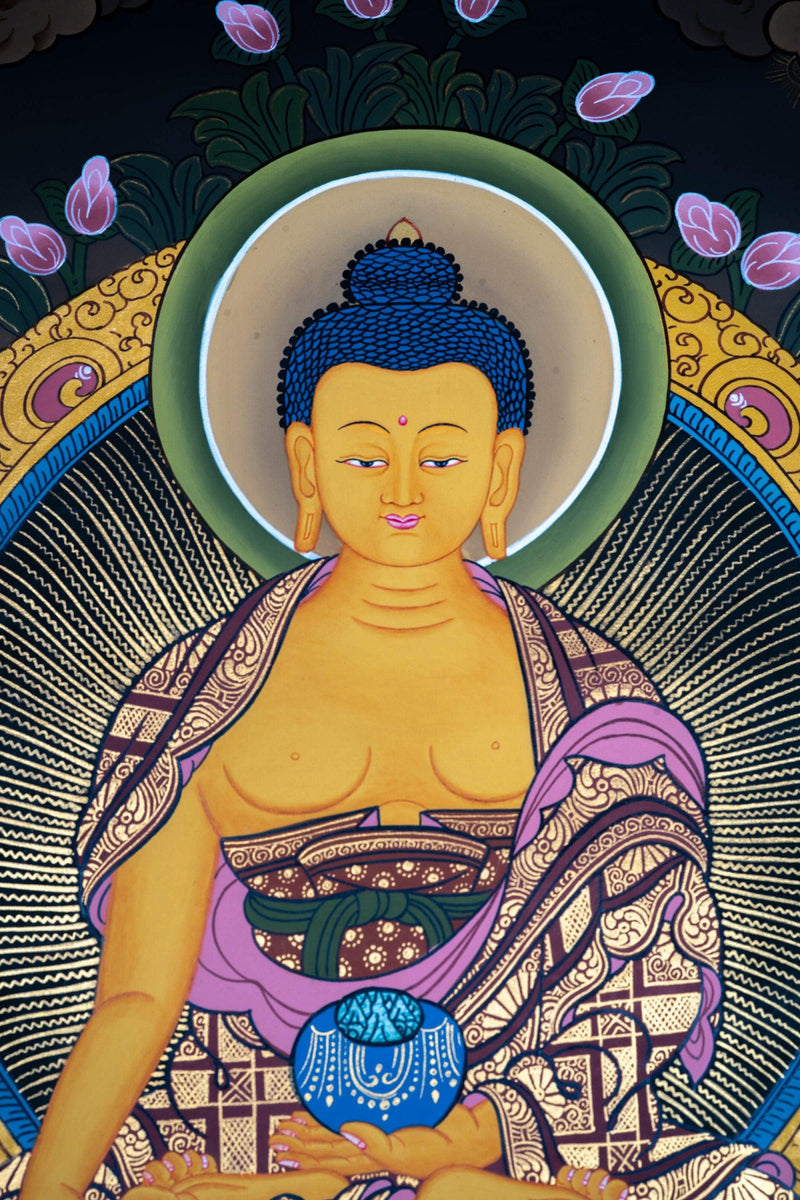 Shakyamuni Buddha Thangka. Tangka scroll painting of Budha
