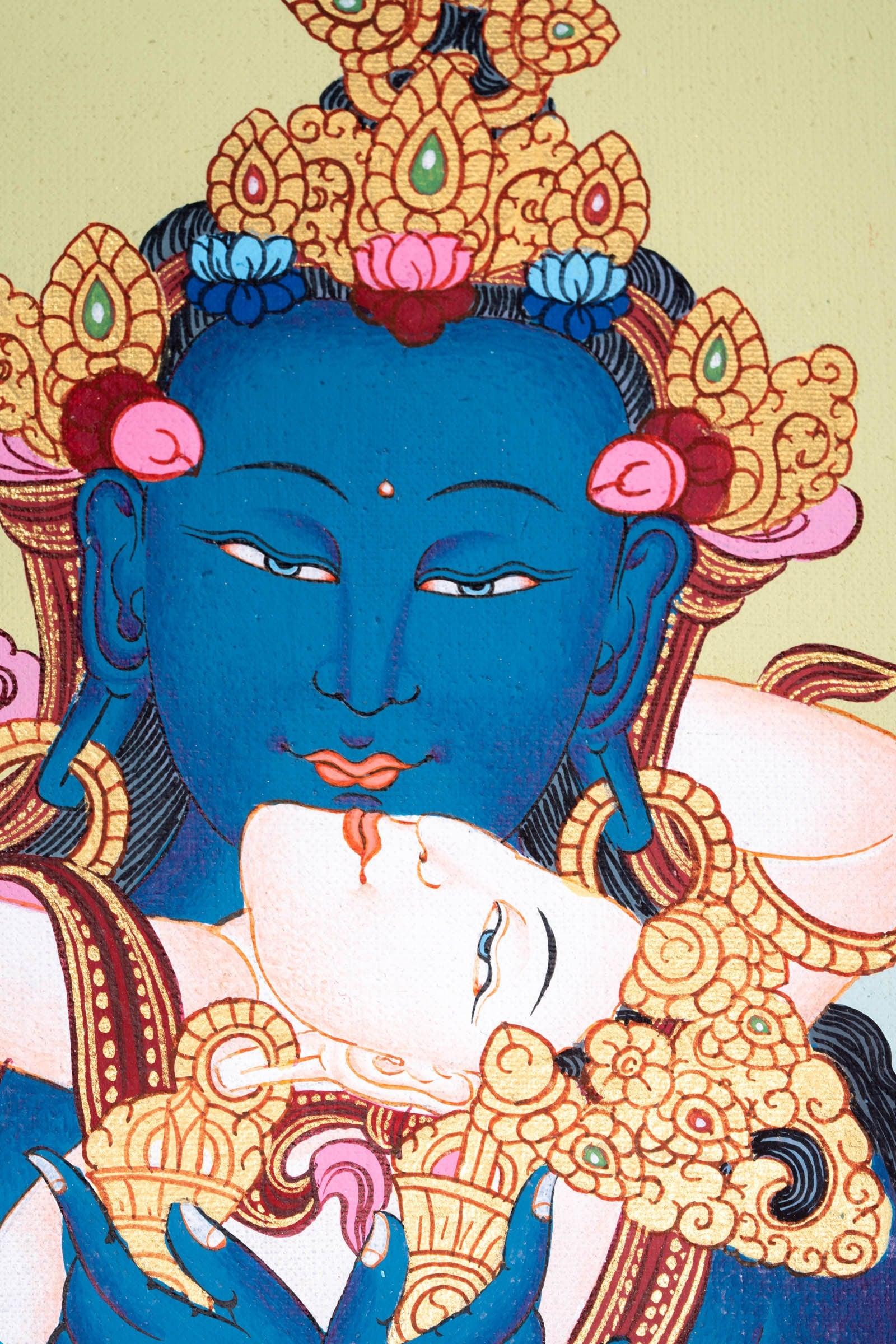 Thangka of Bajradhara with Shakti - Himalayas Shop