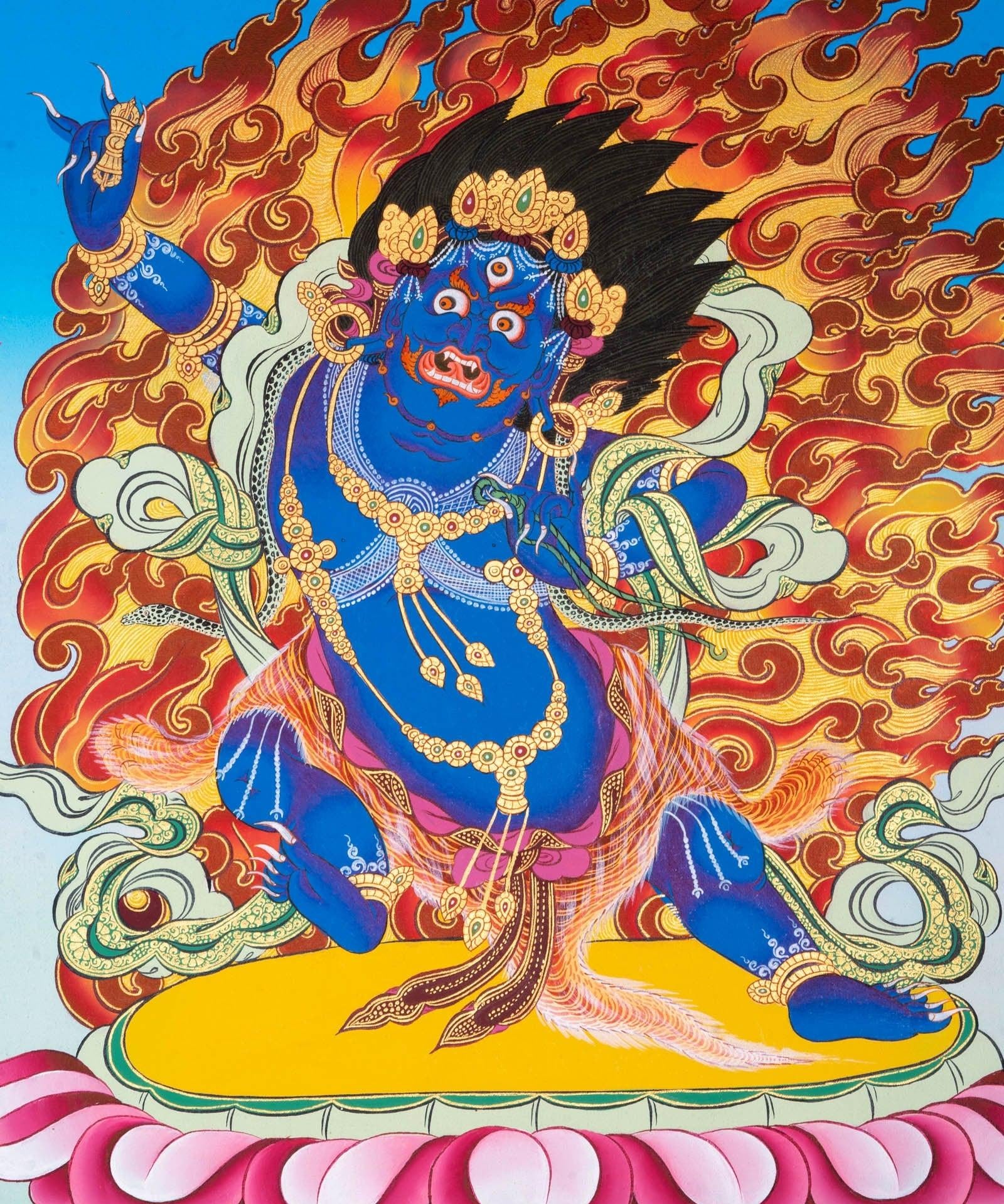 Vajrapani Buddhist Thangka Painting - Himalayas Shop