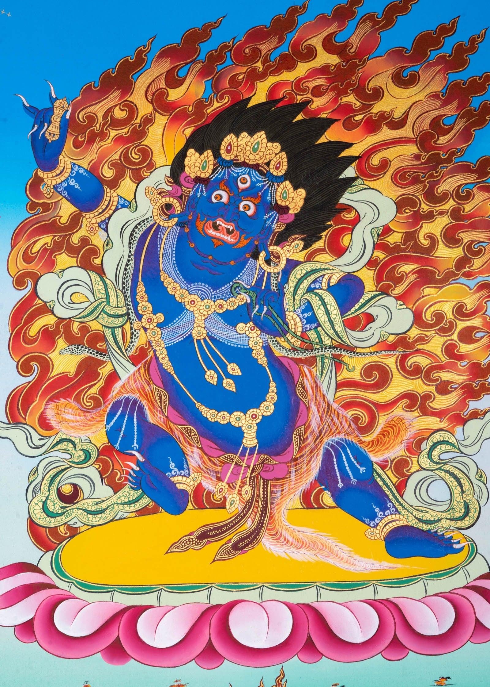 Vajrapani Buddhist Thangka Painting - Himalayas Shop