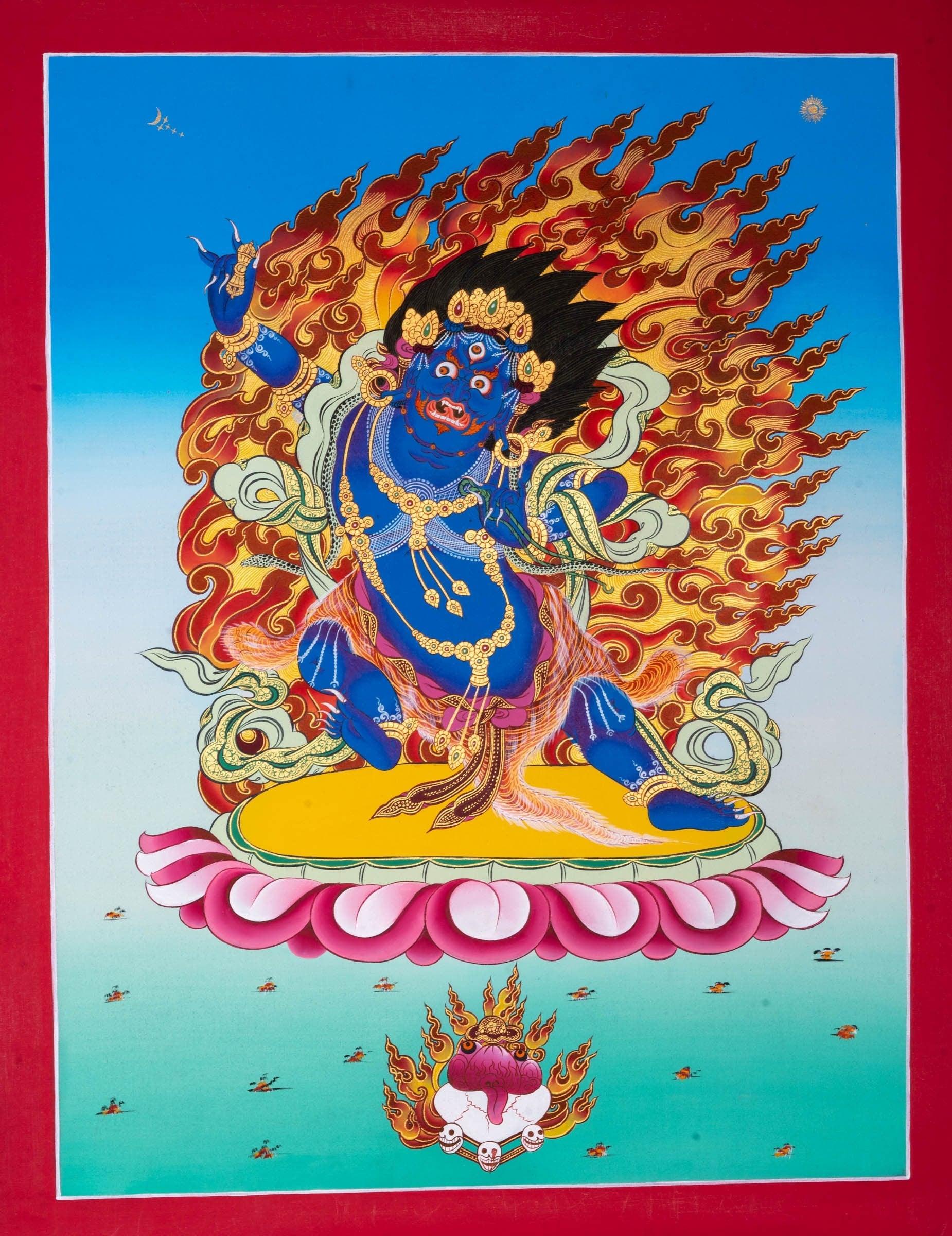 Vajrapani Buddhist Thangka Painting - Himalayas Shop