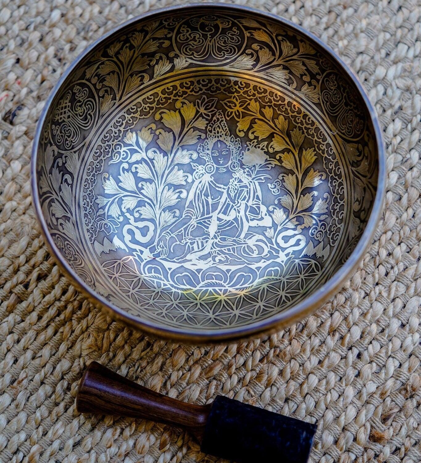 White tara Singing Bowl  large size