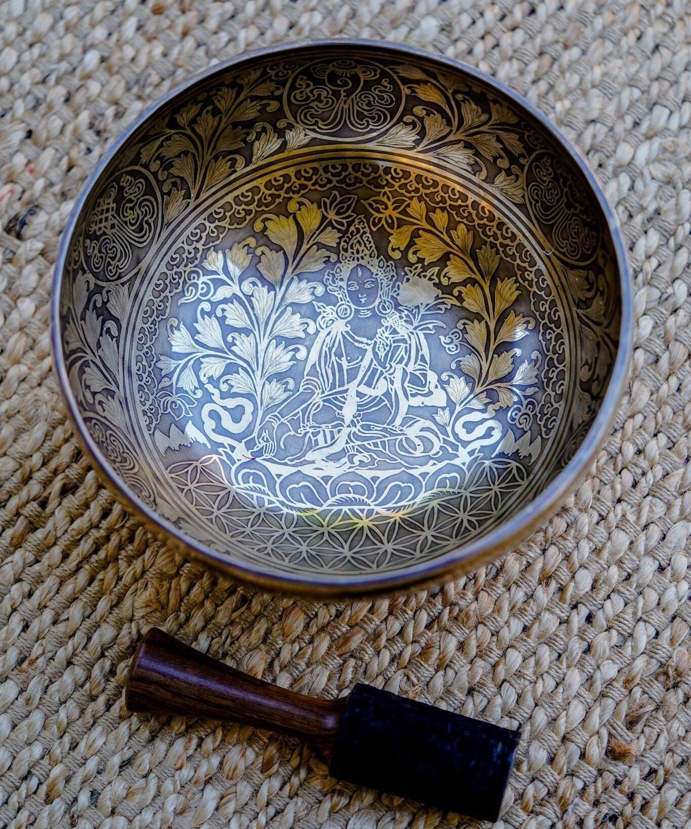 White tara Singing Bowl  large size
