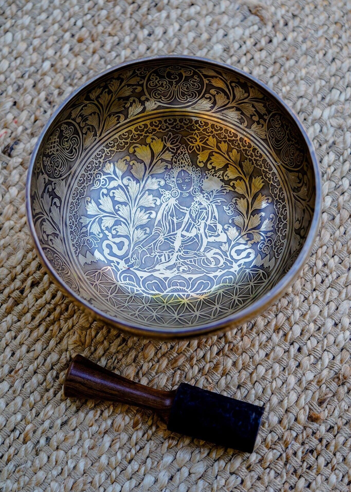 White tara Singing Bowl  large size