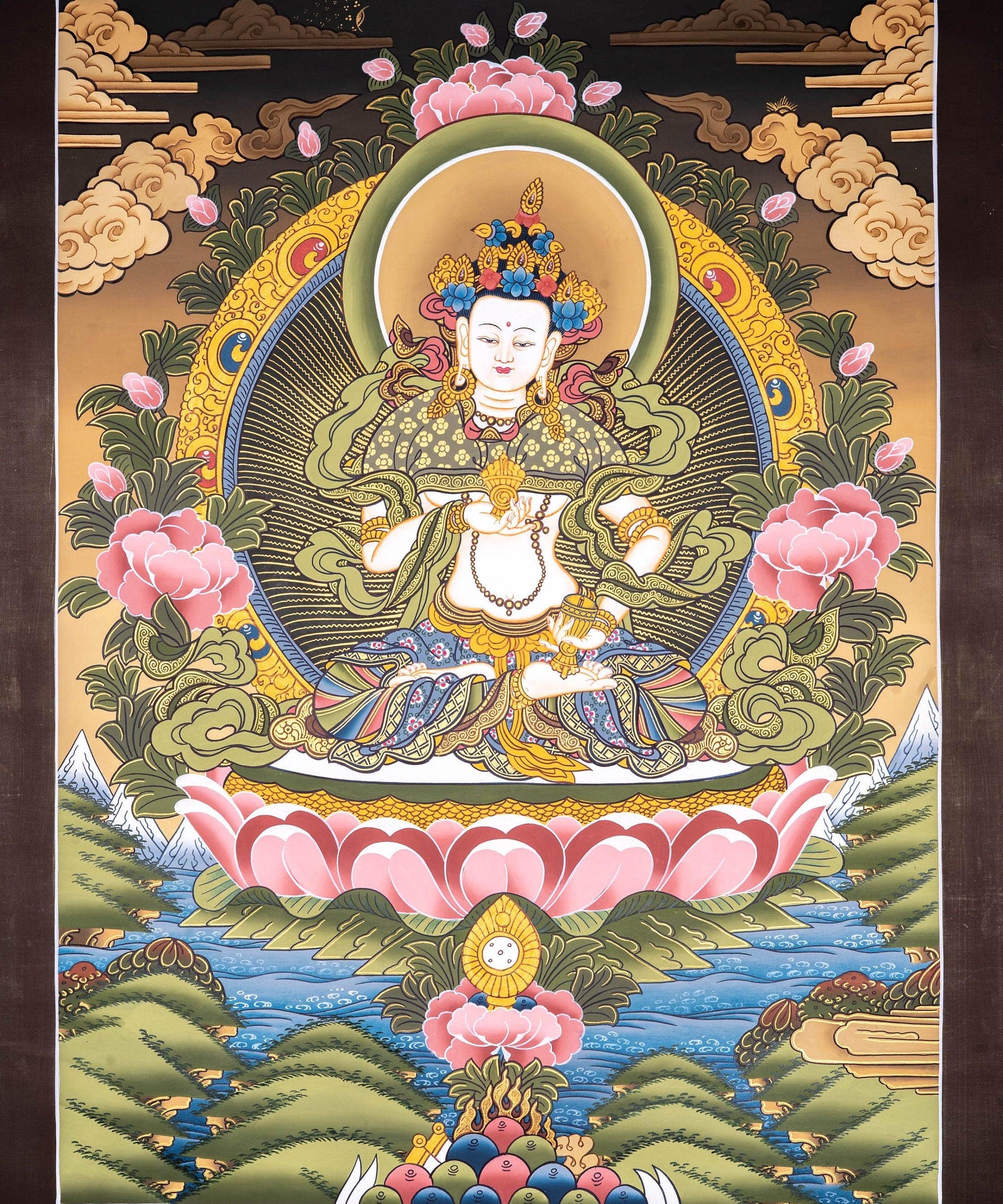 Great Purifier Vajrasattva  - Genuine Thangka Painting - Himalayas Shop