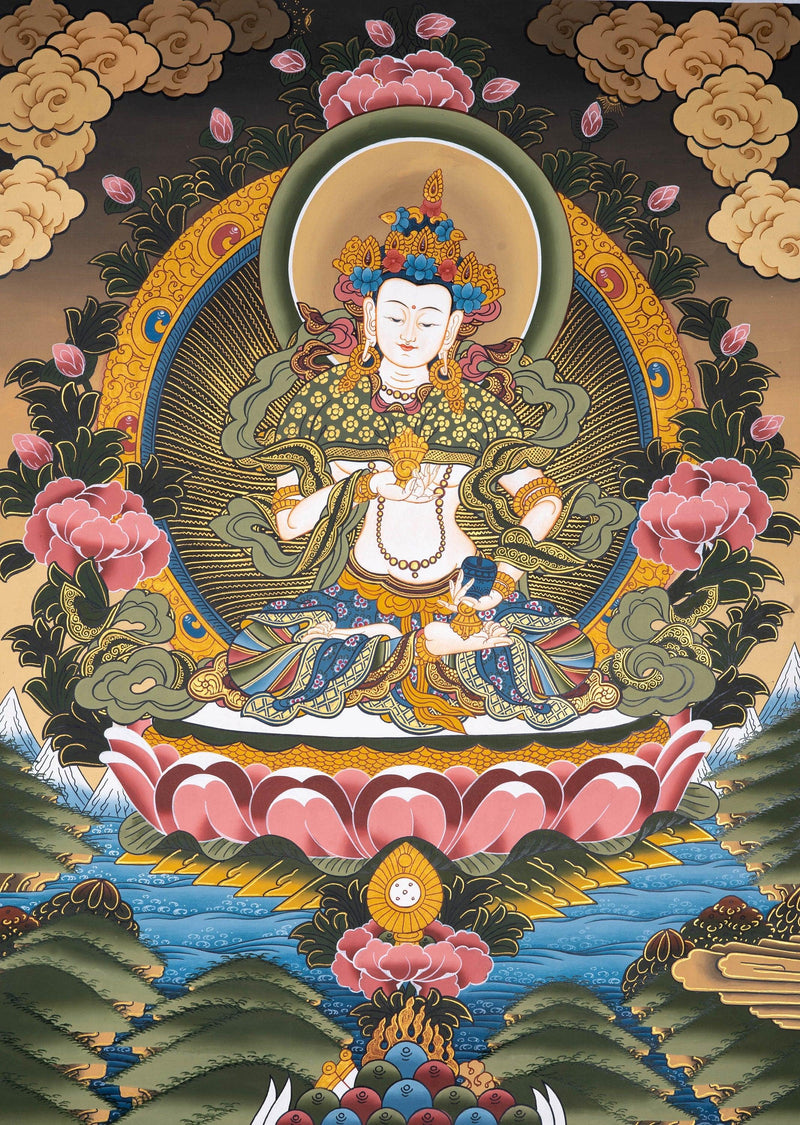 Great Purifier Vajrasattva  - Genuine Thangka Painting - Himalayas Shop