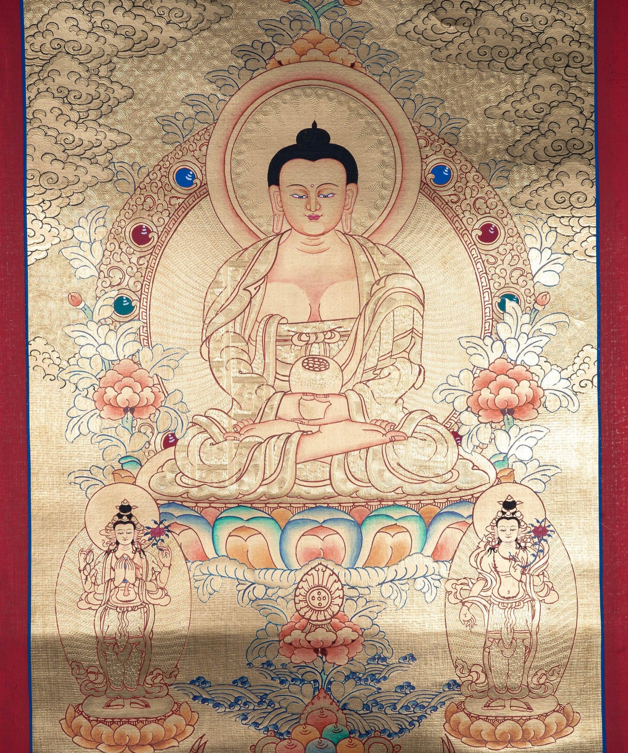Lyap Long Life Amitabha Buddha Thangka - Himalayas Shop