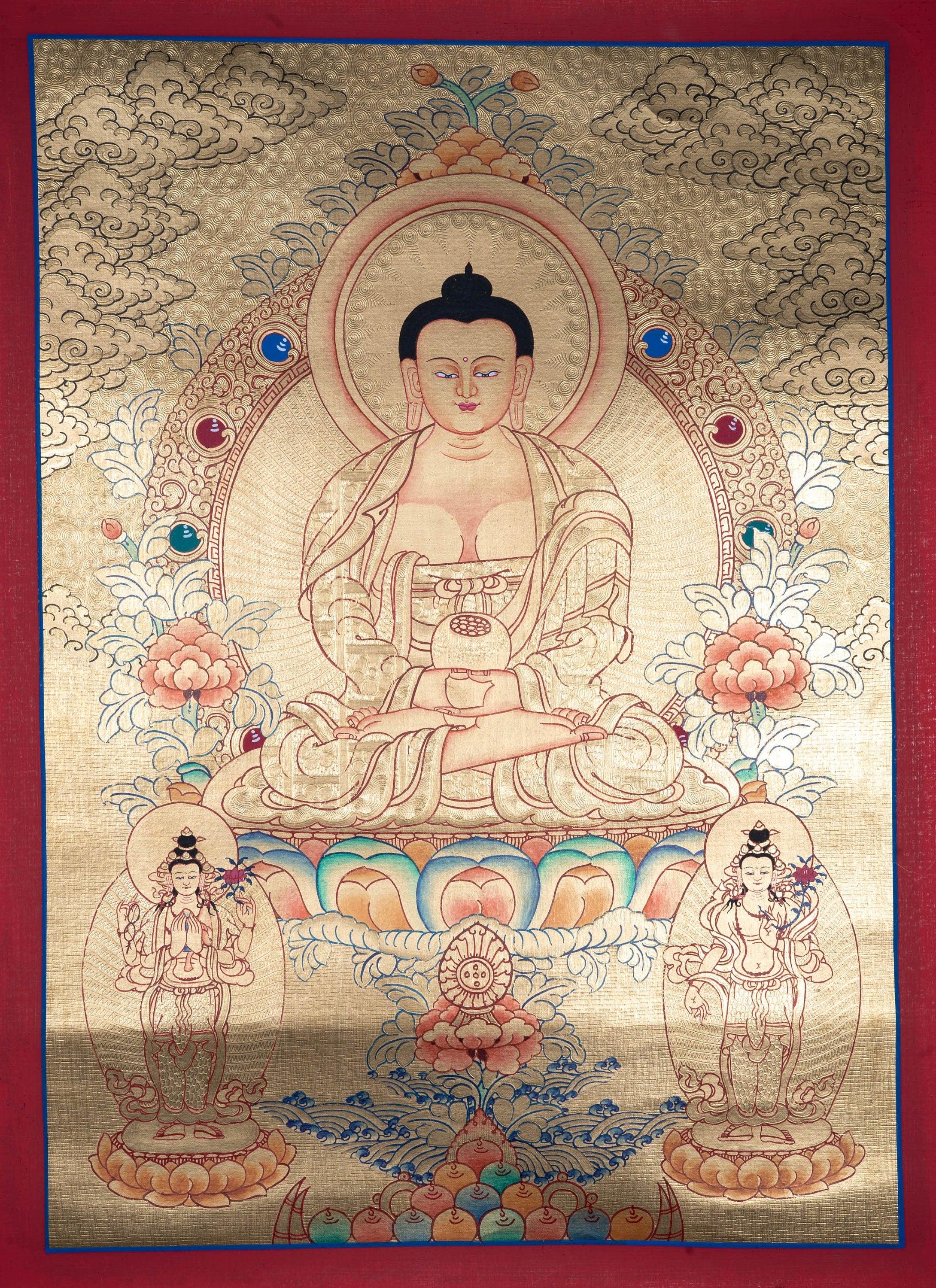 Lyap Long Life Amitabha Buddha Thangka - Himalayas Shop