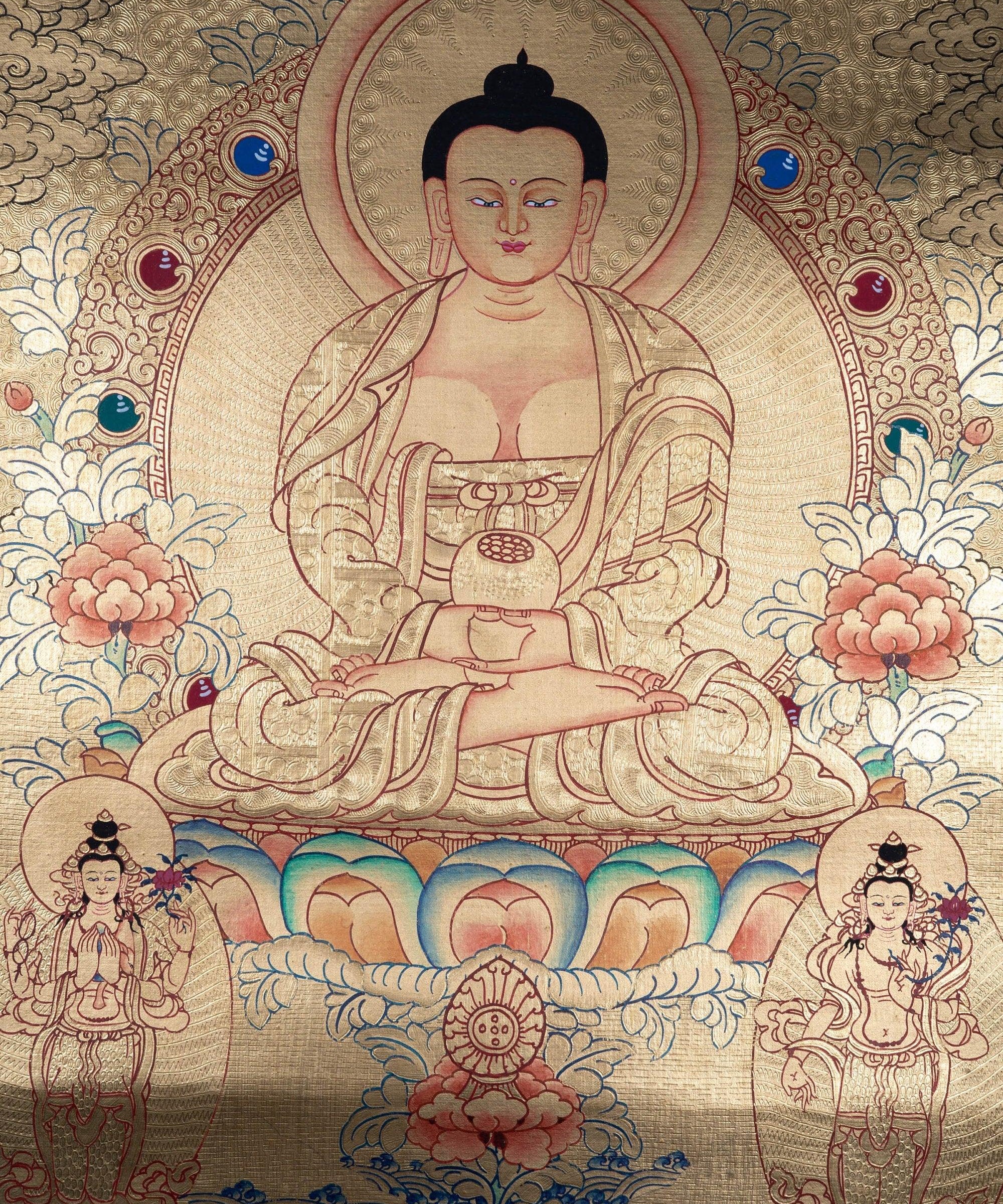 Lyap Long Life Amitabha Buddha Thangka - Himalayas Shop