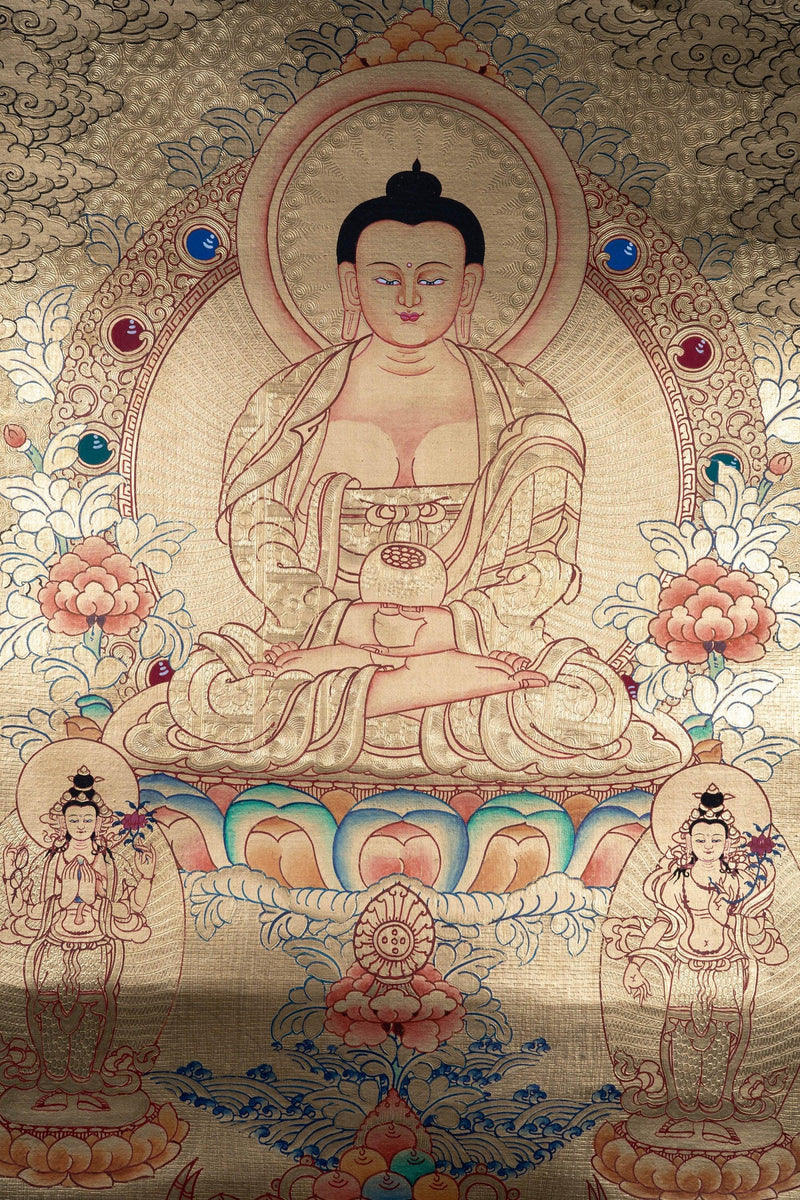 Lyap Long Life Amitabha Buddha Thangka - Himalayas Shop