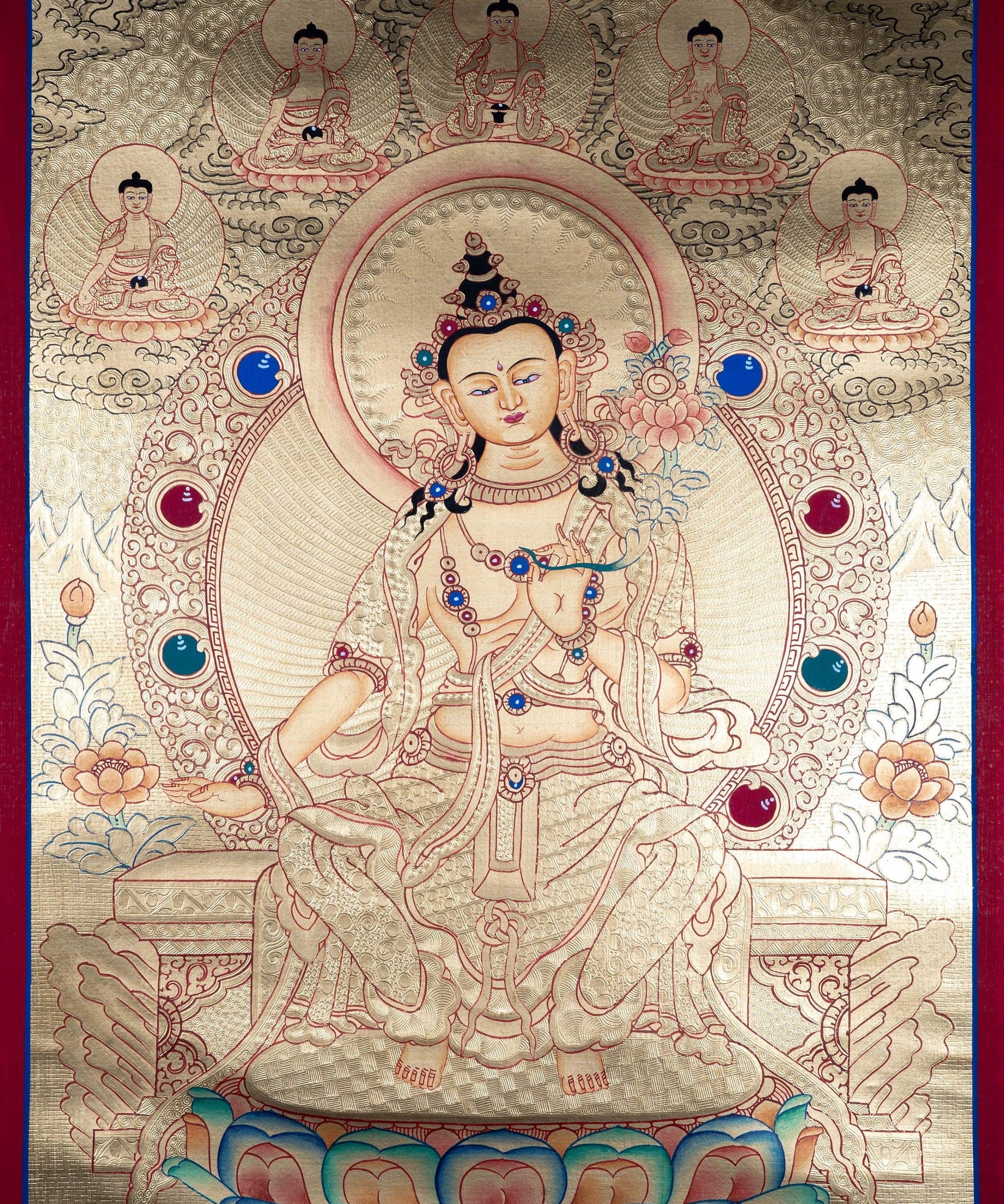 Lyap Maitreya Buddha Thangka Painting - Himalayas Shop