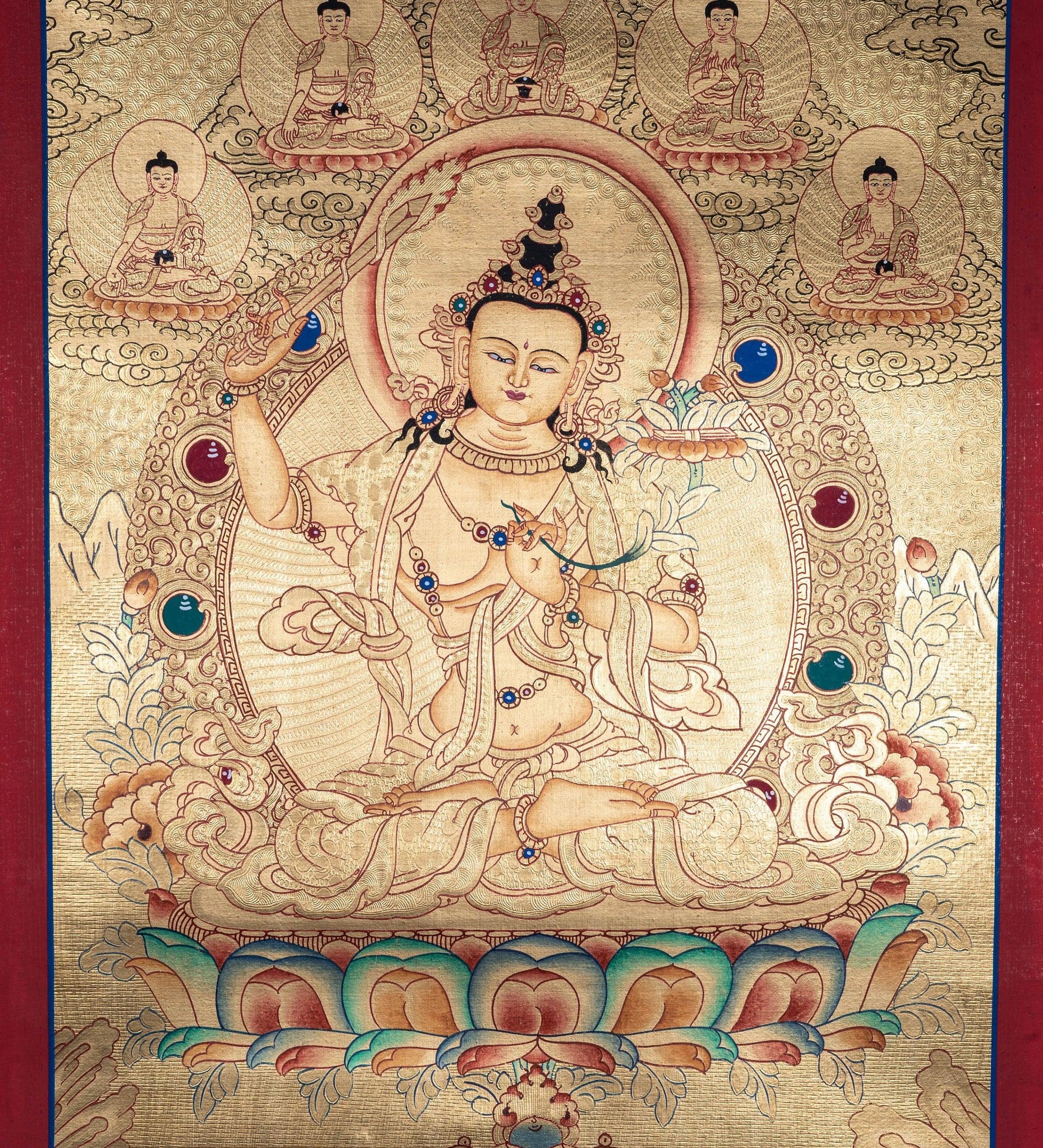 Lyap Manjushri Thangka Painting - Himalayas Shop