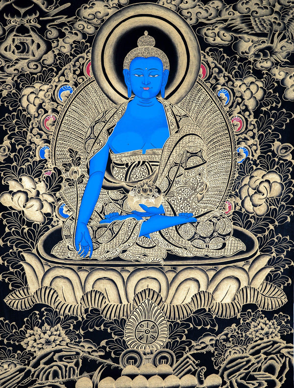 Blue Healing Buddha (Bhaisajyaguru Art)