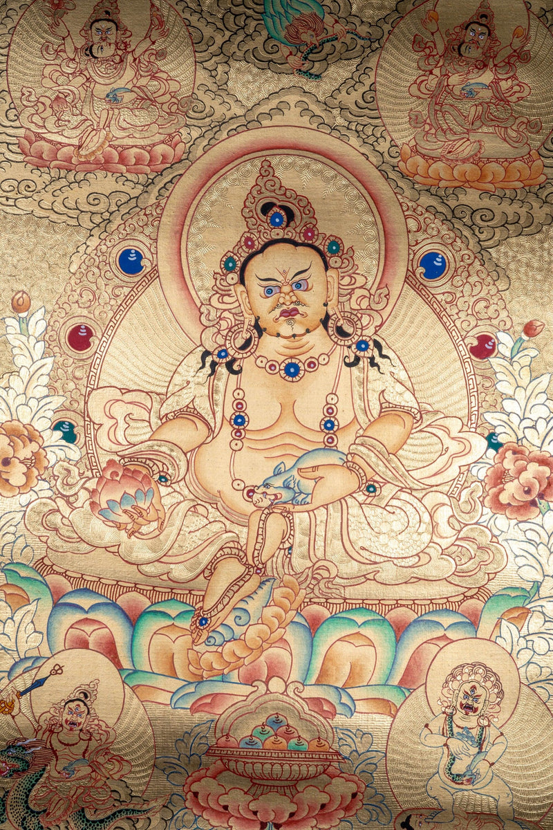 Lyap 5 Kubera Thangka Painting - Himalayas Shop