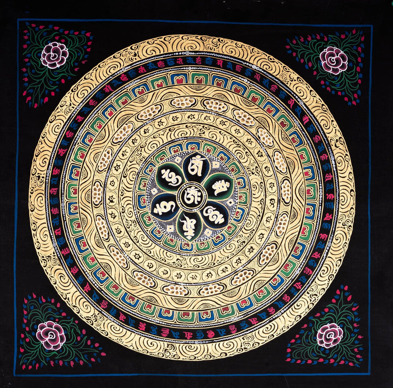 Om Mandala Thangka painting - Himalayas Shop